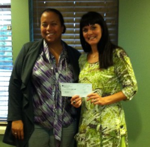 Associates of Ministry Saint Clare's Hospital donated $550; Antonina Olszewski of Ministry presented the check