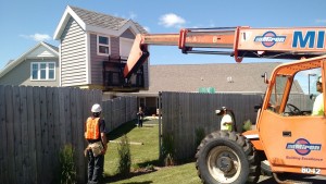 Playhouse Miron volunteered the crane and two workers.