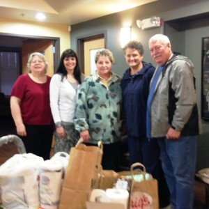 Wish List items donation by Sue Dixon, Jane, Leann Gallagher, Joyce Skarre and Tom Skarre of The Pines at Mt. View.